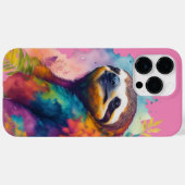 水彩花卉树懒手机壳 Case-Mate iPhoneケース (裏面 (横))