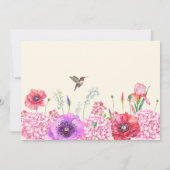 水彩花卉树枝 鸟 自然 婴儿淋浴 招待状 (裏面)