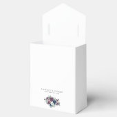 水彩花卉梅紫色海军蓝婚礼 フェイバーボックス (オープン)