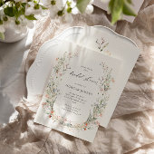 水彩花卉梦幻婚前派对邀请卡 招待状