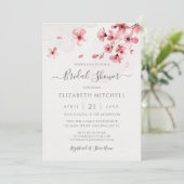 水彩花卉樱花新娘淋浴 招待状 (スタンド正面)
