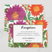 水彩花卉欢迎卡 招待状 (正面/裏面)