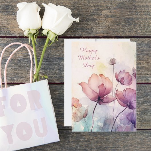 水彩花卉母亲节快乐问候卡 シーズンカード