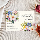 水彩花卉母亲节早午餐邀请函 招待状