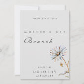 水彩花卉母亲节早午餐 招待状 (正面)