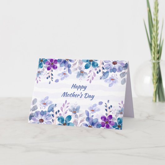 水彩花卉母亲节贺卡 カード (正面)