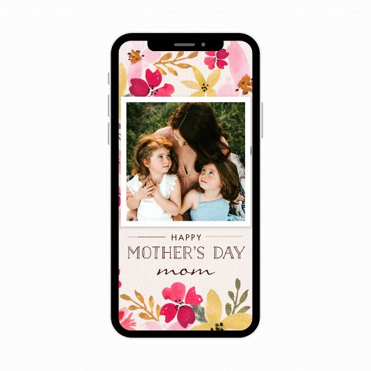 水彩花卉母亲节贺卡 カード