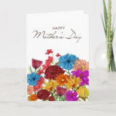 水彩花卉母亲节问候语 カード (正面)