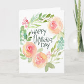 水彩花卉母亲节 カード (正面)