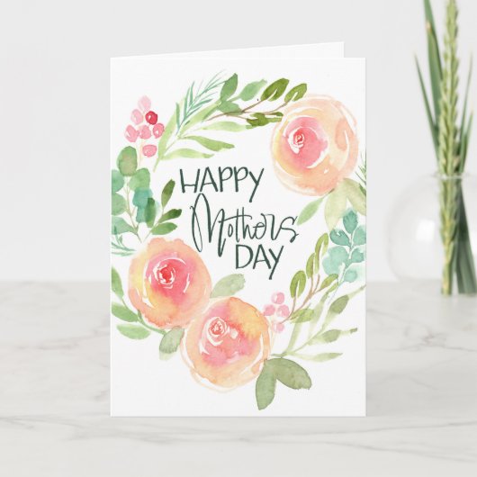 水彩花卉母亲节 カード (正面)