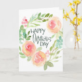 水彩花卉母亲节 カード (黄色い花)