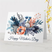 水彩花卉母亲节 カード (黄色い花)