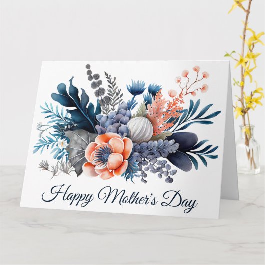 水彩花卉母亲节 カード (黄色い花)