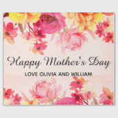 水彩花卉母亲节 ラッピングペーパー (フラット)