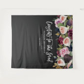 水彩花卉毕业祝贺横幅 タペストリー (正面(横))