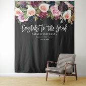 水彩花卉毕业祝贺横幅 タペストリー (インサイチュ)