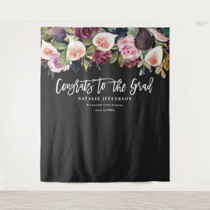 水彩花卉毕业祝贺横幅 タペストリー