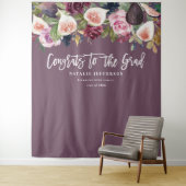水彩花卉毕业祝贺横幅 タペストリー (インサイチュ)