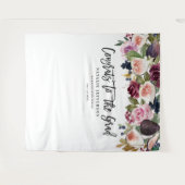 水彩花卉毕业祝贺横幅 タペストリー (正面(横))