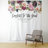 水彩花卉毕业贺喜条幅 タペストリー (インサイチュ)