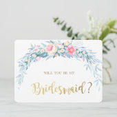 水彩花卉波点伴娘卡 招待状 (スタンド正面)