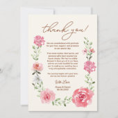 水彩花卉波西米亚风格婚礼照片感谢卡 サンキューカード (正面)