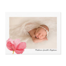 水彩花卉洗礼受洗邀请卡