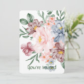 水彩花卉派对邀请函 招待状 (スタンド正面)
