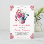 水彩花卉浇水壶新娘淋浴 招待状 (スタンド正面)