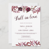 水彩花卉浪漫婚礼 招待状 (正面)