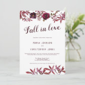 水彩花卉浪漫婚礼 招待状 (スタンド正面)