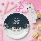 水彩花卉深梦幻婚前派对 ペーパープレート (パーティー)