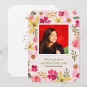 水彩花卉渐变公告 案内状 (正面/裏面)