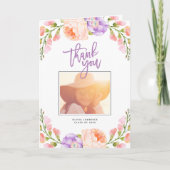 水彩花卉照片毕业感谢卡 サンキューカード (正面)