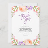 水彩花卉照片毕业感谢卡 案内状 (裏面)