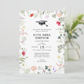 水彩花卉照片毕业邀请卡 招待状 (スタンド正面)