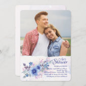 水彩花卉照片请柬 招待状 (正面/裏面)