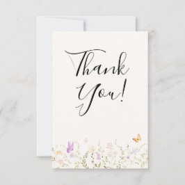 水彩花卉爱情绽放 婚前庆祝会 サンキューカード