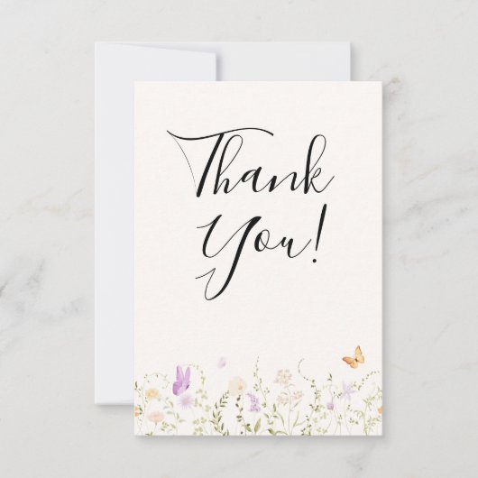 水彩花卉爱情绽放 婚前庆祝会 サンキューカード (正面)