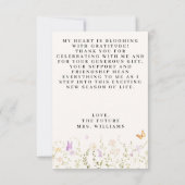 水彩花卉爱情绽放 婚前庆祝会 サンキューカード (裏面)