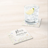 水彩花卉爱情绽放 婚前庆祝会 纸杯垫 スクエアペーパーコースター (インサイチュ)