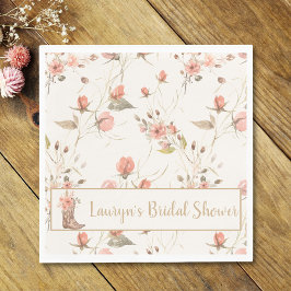 水彩花卉牛仔女孩婚前小憩餐巾 スタンダードランチョンナプキン