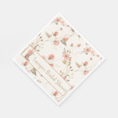 水彩花卉牛仔女孩婚前小聚餐巾 スタンダードランチョンナプキン (角)