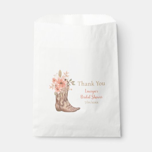 水彩花卉牛仔女孩婚前派对礼物袋 フェイバーバッグ (正面)