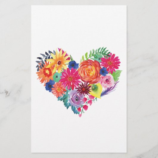 水彩花卉狂欢节婚前告别会建议 (裏面)