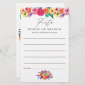 水彩花卉狂欢节婚前告别会建议 (正面/裏面)