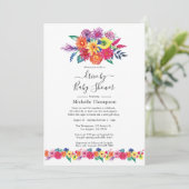 水彩花卉狂欢节驶过淋浴庆祝 招待状 (スタンド正面)