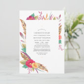 水彩花卉狩猎远征 生日庆祝纪念照片 招待状 (スタンド正面)