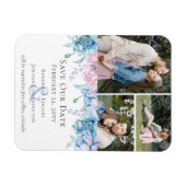 水彩花卉獨特婚禮保存日期 マグネット (横)