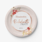 水彩花卉玫瑰女郎会 ペーパープレート (正面)